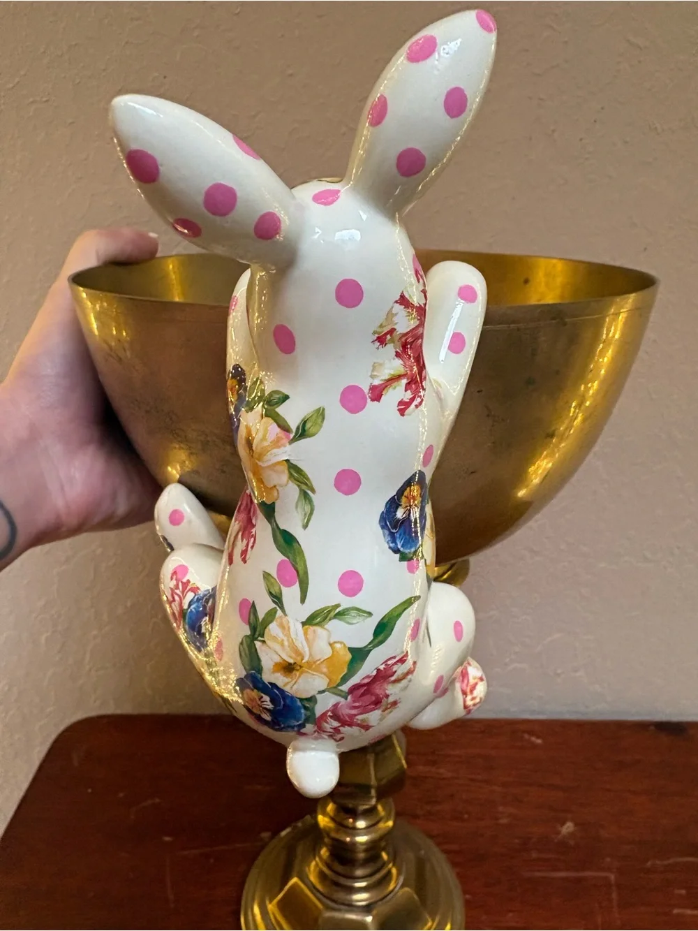 MacKenzie-Childs Floral Planter Bunny - Picture 5 of 8
